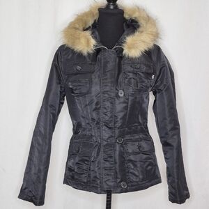 Alpha Industries Adrienne Black Nylon Jacket - Size S